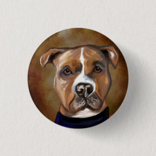 AMERICAN STAFFORDSHIRE TERRIER 1 INCH ROUND BUTTON