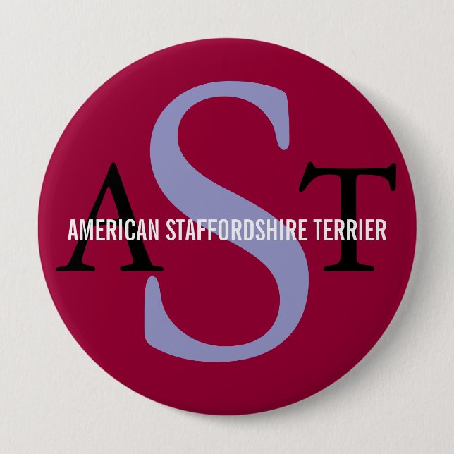American Staffordshire Terrier 4 Inch Round Button (Front)