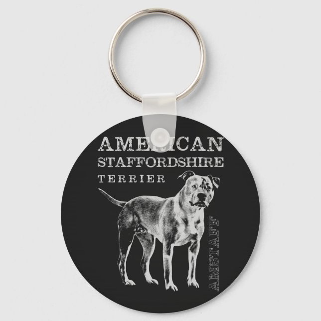 American Staffordshire Terrier - Amstaff Keychain (Front)