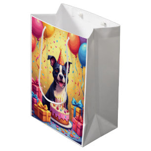 American Staffordshire Terrier Birthday  Medium Gift Bag