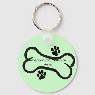 American Staffordshire Terrier Bone N Paws Keychain