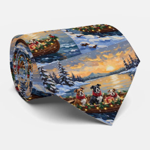 American Staffordshire Terrier Christmas Boat Tie
