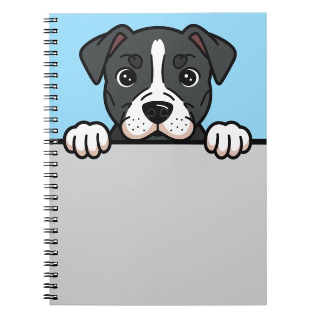 American Staffordshire Terrier Custom Amstaff Dog Notebook (Front)