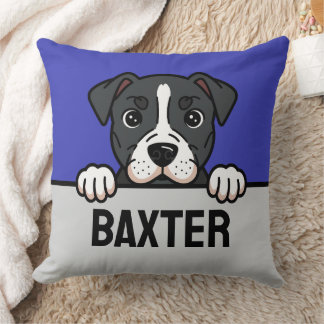 American Staffordshire Terrier Custom Amstaff Dog Throw Pillow