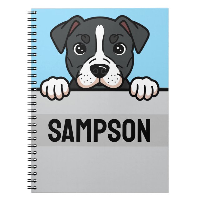 American Staffordshire Terrier Custom Amstaff Notebook (Front)