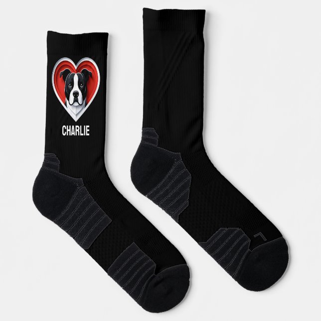 American Staffordshire Terrier Custom Text Amstaff Socks (Right)