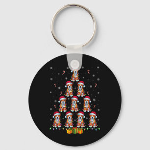 American Staffordshire Terrier Dog Santa Hat Xmas Keychain