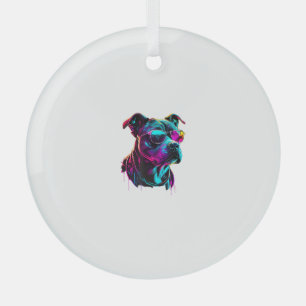 American Staffordshire Terrier Dogs American Staff Glass Ornament