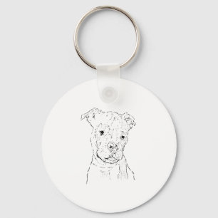 American Staffordshire Terrier Illustration Keychain