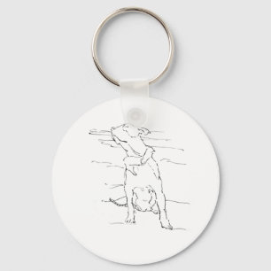 American Staffordshire Terrier Illustration Keychain