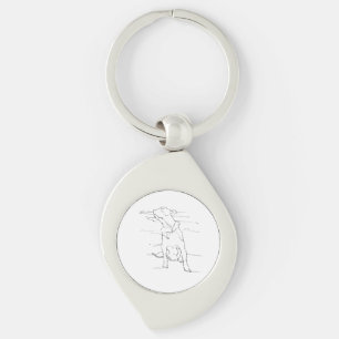 American Staffordshire Terrier Illustration Keychain