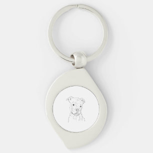American Staffordshire Terrier Illustration Keychain
