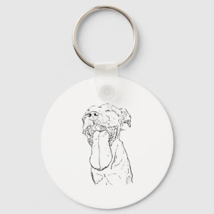 American Staffordshire Terrier Illustration Keychain