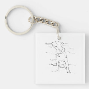 American Staffordshire Terrier Illustration Keychain