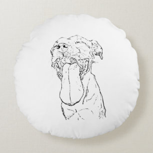 American Staffordshire Terrier Illustration Round Pillow
