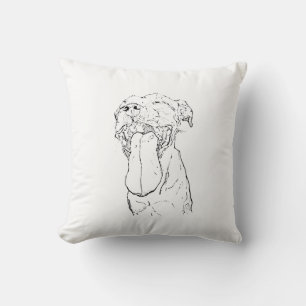 American Staffordshire Terrier Illustration Throw Pillow