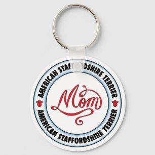 AMERICAN STAFFORDSHIRE TERRIER mom Keychain