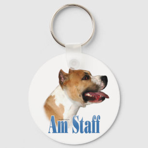 American Staffordshire Terrier Name Keychain