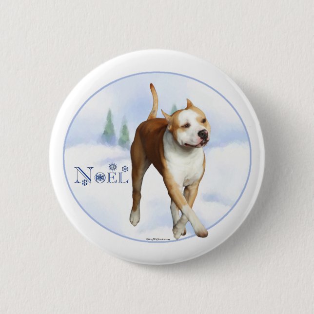 American Staffordshire Terrier Noel - Button (Front)