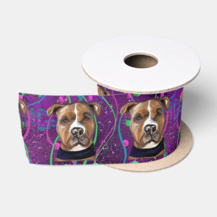 AMERICAN STAFFORDSHIRE TERRIER SATIN RIBBON