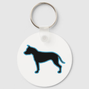 American Staffordshire Terrier Silhouette Keychain