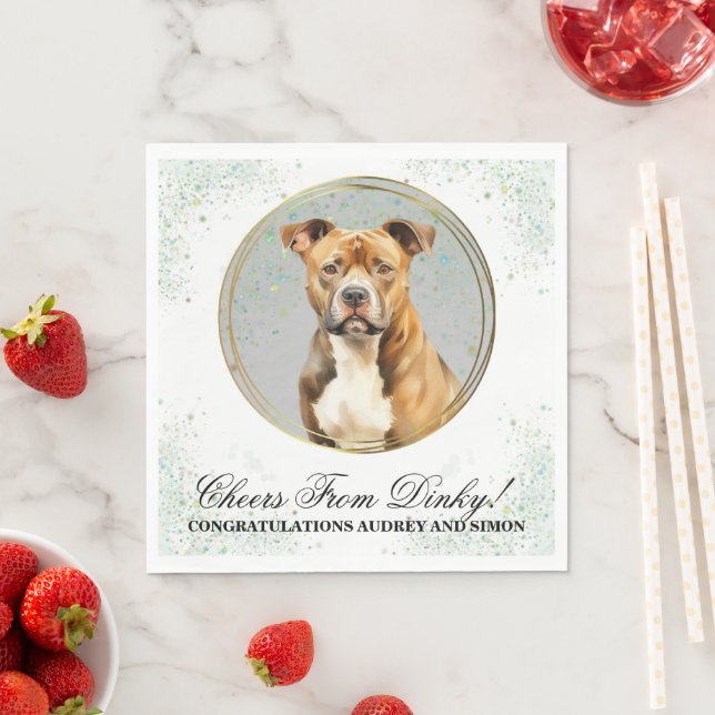American Staffordshire Terrier Wedding Napkins (Insitu)
