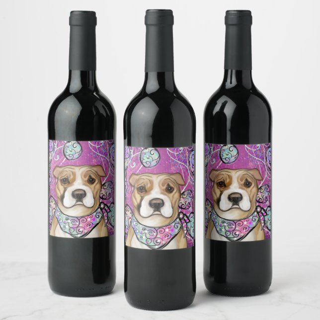 AMERICAN STAFFORDSHIRE TERRIER             WINE LABEL (Bottles)