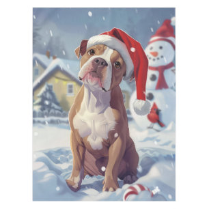 American Staffordshire Winter Wonderland Christmas Tablecloth