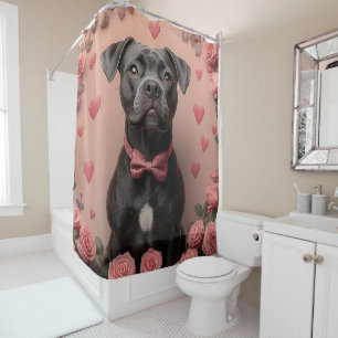 American Staffordshire with Roses -Valentine's Day