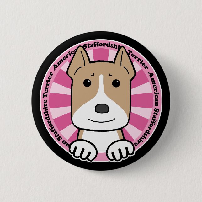 American Stafforshire Terrier 2 Inch Round Button (Front)