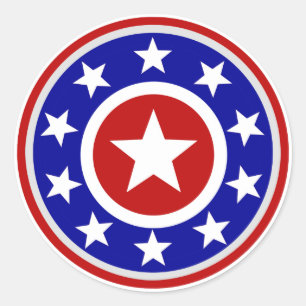 American Star Shield Classic Round Sticker