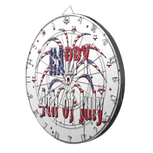 American Stars and Stripes Happy 4th of July Dartboard