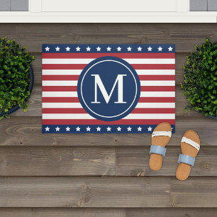 American Stars and Stripes Monogram Doormat