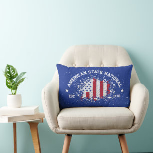American State National Peace Flag Splat Eas 1776 Lumbar Pillow