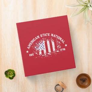 American State National Peace Flag Splat Est 1776 Binder