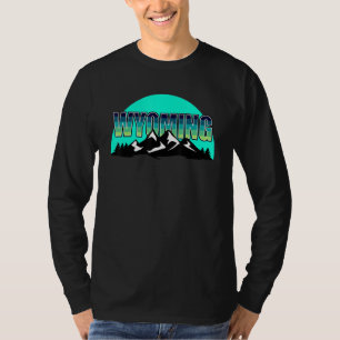 American State Wyoming, Sun Moon Mountain Nature H T-Shirt