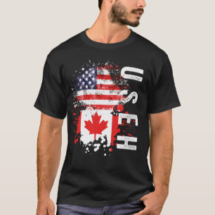 American States Canada Flags USA Canadian Roots Pa T-Shirt