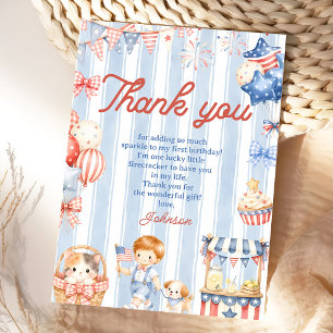 American Stripes Boy Birthday Party Invitation