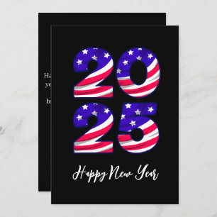 American style simple happy new years cards 2025