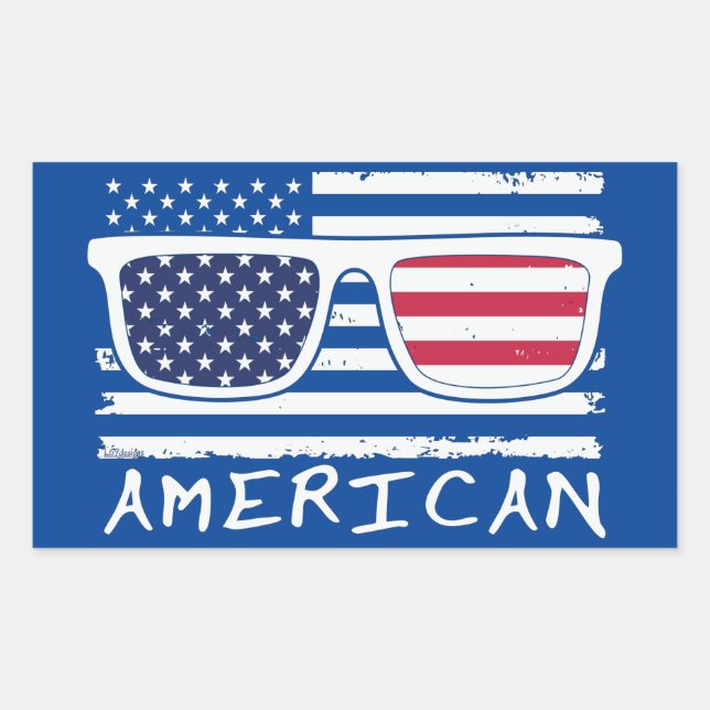 AMERICAN SUNGLASSES funny July 4th                 Sticker (Front)
