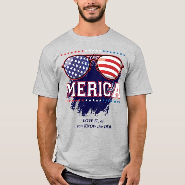 American Sunglasses You Know the Deal Patriotic T-Shirt (Front)