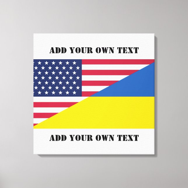 American support toward Ukraine Throw Pillow Canvas Print (Front)