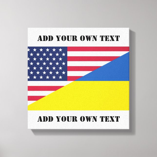 American support toward Ukraine Throw Pillow Canvas Print (Front)