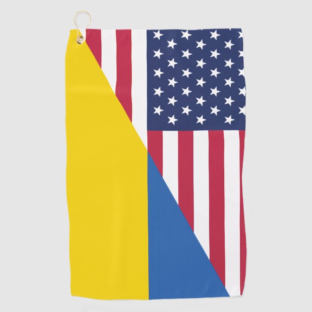 American support towards Ukraine Sherpa Blanket Golf Towel (Front)