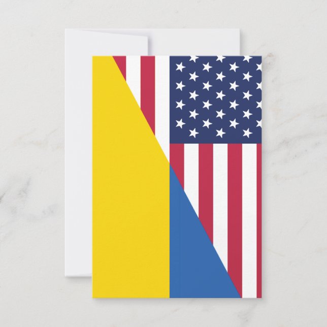 American support towards Ukraine Sherpa Blanket RSVP Card (Front)