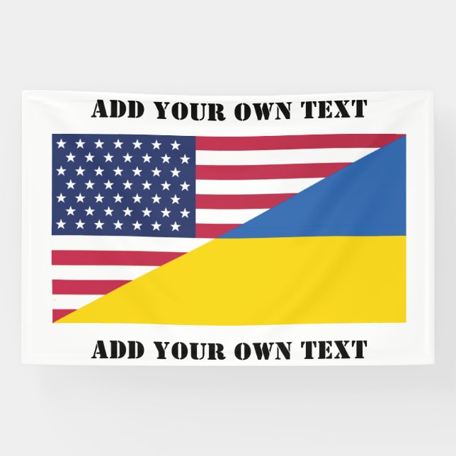 American support towards Ukraine Throw Pillow Banner (Horizontal)