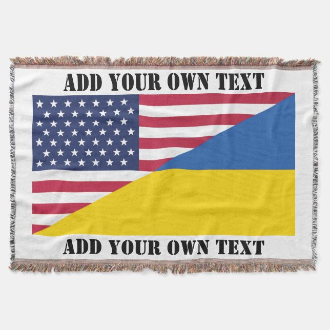 American support towards Ukraine Throw Pillow Blanket (Front)