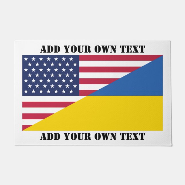 American support towards Ukraine Throw Pillow Doormat (Front)