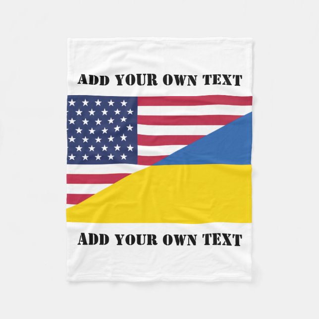 American support towards Ukraine Throw Pillow Fleece Blanket (Front)
