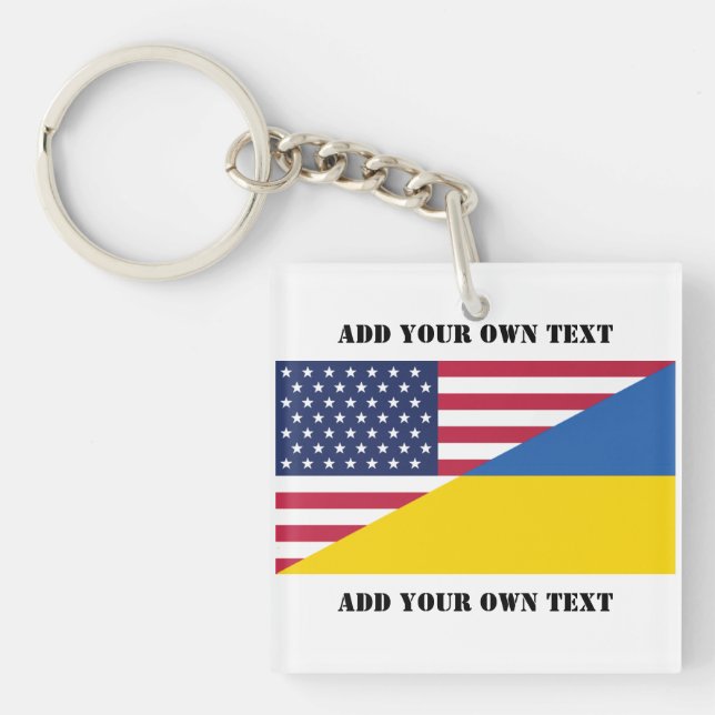 American support towards Ukraine Throw Pillow Keychain (Front)